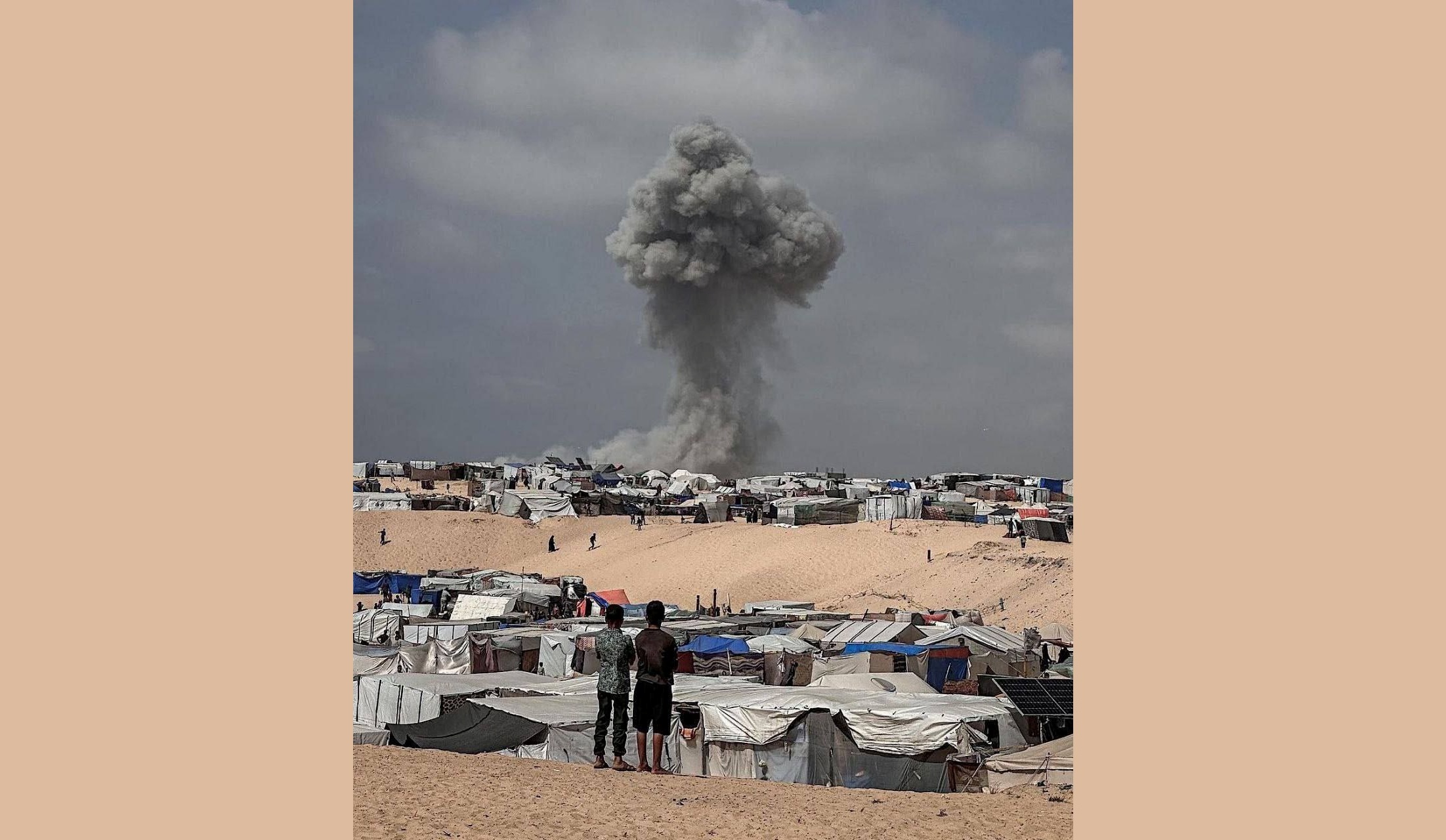 The Israeli Air Force Attacked an Unknown Target Near the Refugee Camp in Rafah on the Border with Egypt